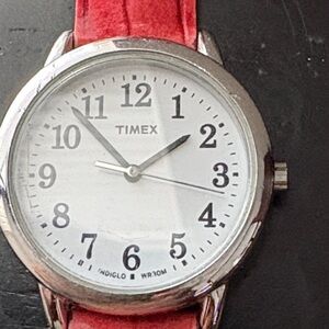 Timex Red and Silver Analog Watch